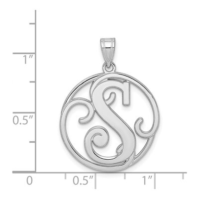 Sterling Silver Script Letter S Pendant – view 4