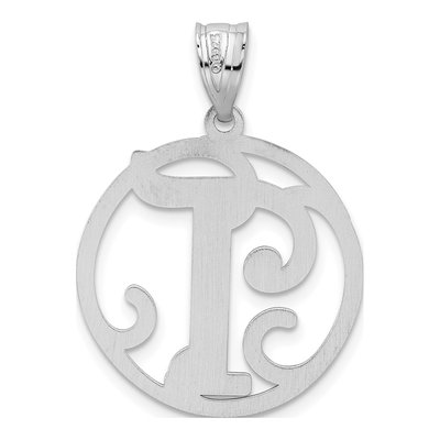 Sterling Silver Letter T Pendant – view 4