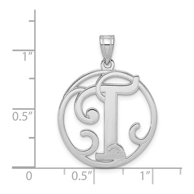 Sterling Silver Letter T Pendant – view 5