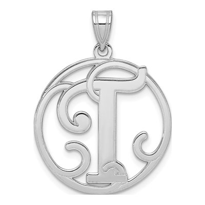 Sterling Silver Letter T Pendant