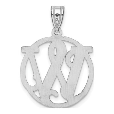 Sterling Silver Letter W Pendant – view 4