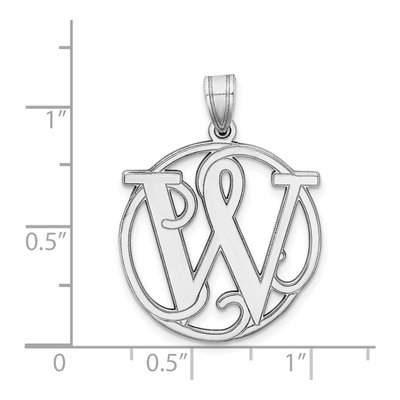 Sterling Silver Letter W Pendant – view 5