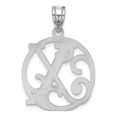 Sterling Silver Letter X Pendant – view 4