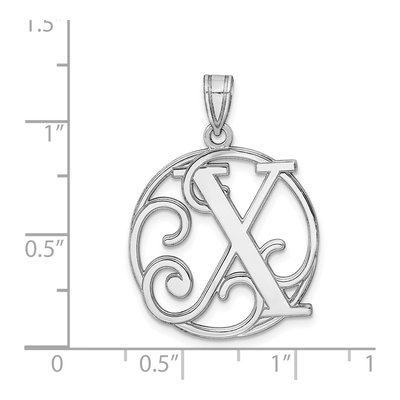 Sterling Silver Letter X Pendant – view 5