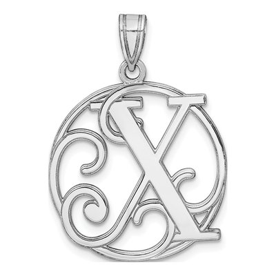 Sterling Silver Letter X Pendant
