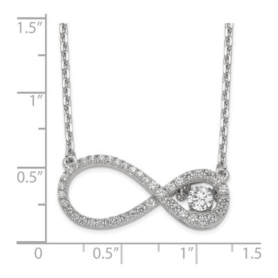 Sterling Silver CZ Infinity Pendant Necklace – view 3