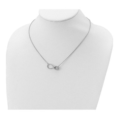 Sterling Silver CZ Infinity Pendant Necklace – view 4