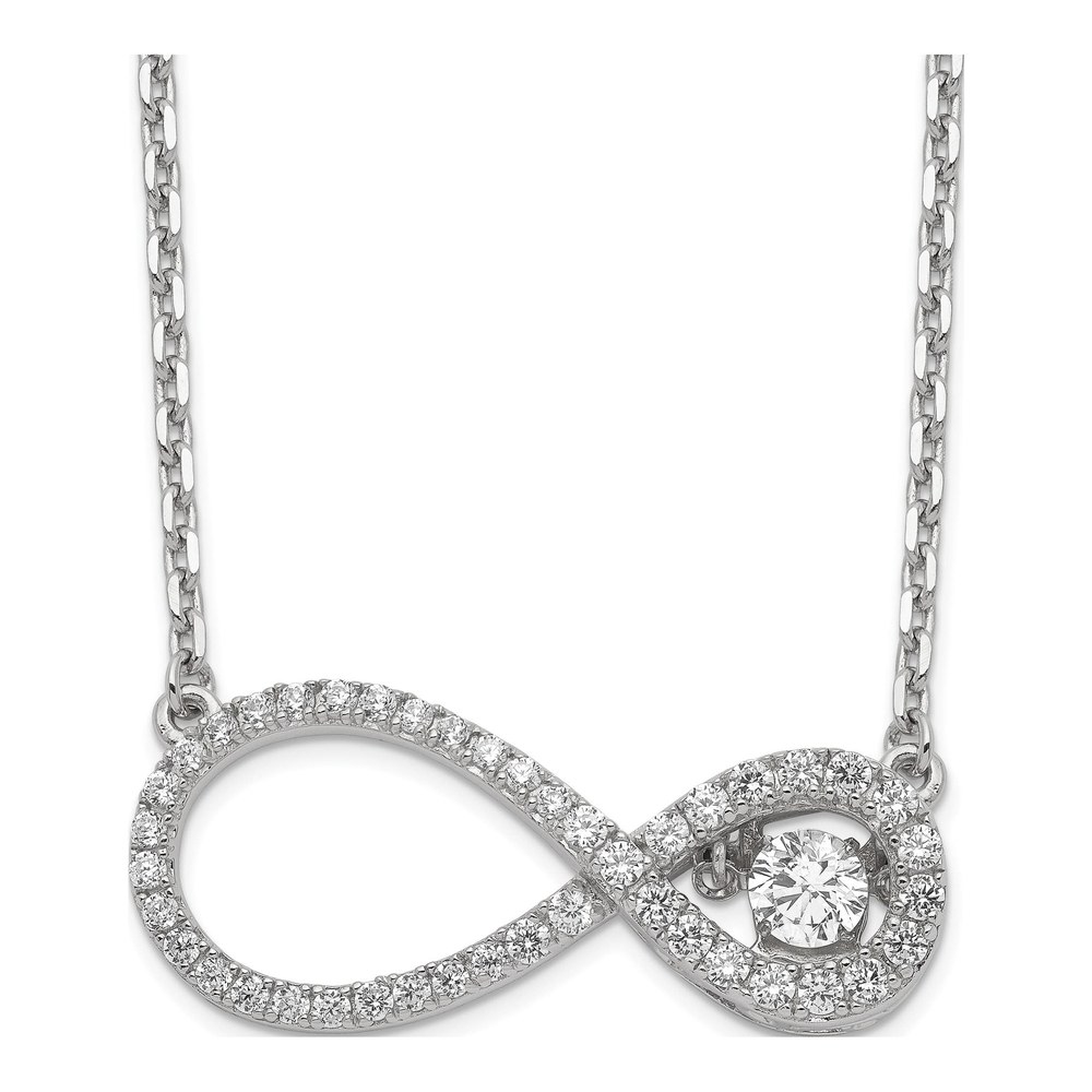 Sterling Silver CZ Infinity Pendant Necklace