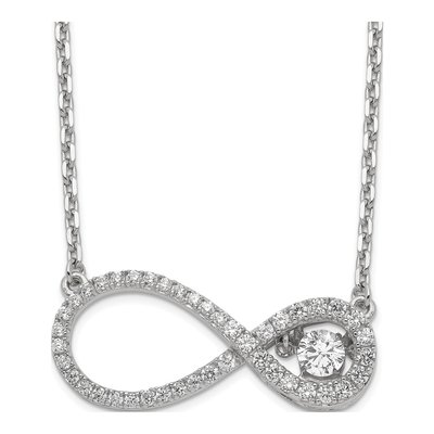 Sterling Silver CZ Infinity Pendant Necklace