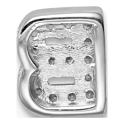 Sterling Silver CZ Letter B Charm – view 3