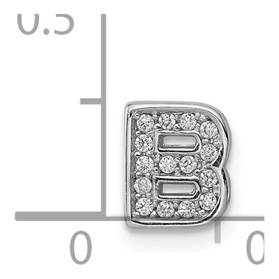 Sterling Silver CZ Letter B Charm – view 4