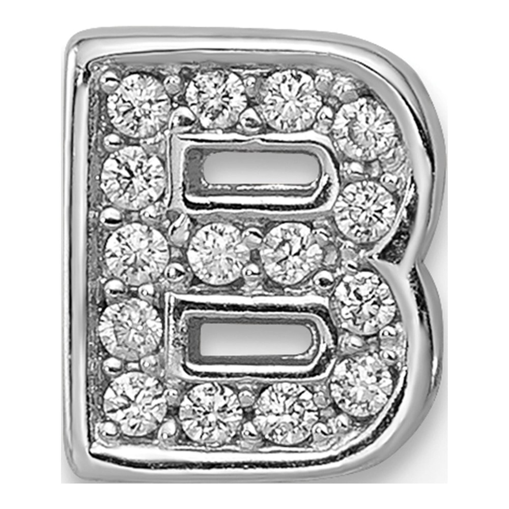Sterling Silver CZ Letter B Charm