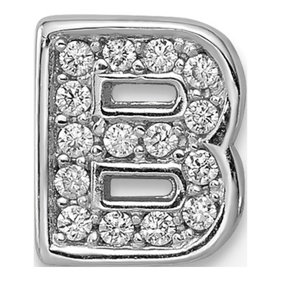 Sterling Silver CZ Letter B Charm