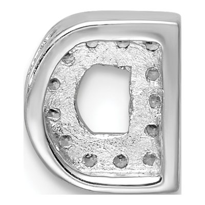Sterling Silver CZ Letter D Charm – view 3