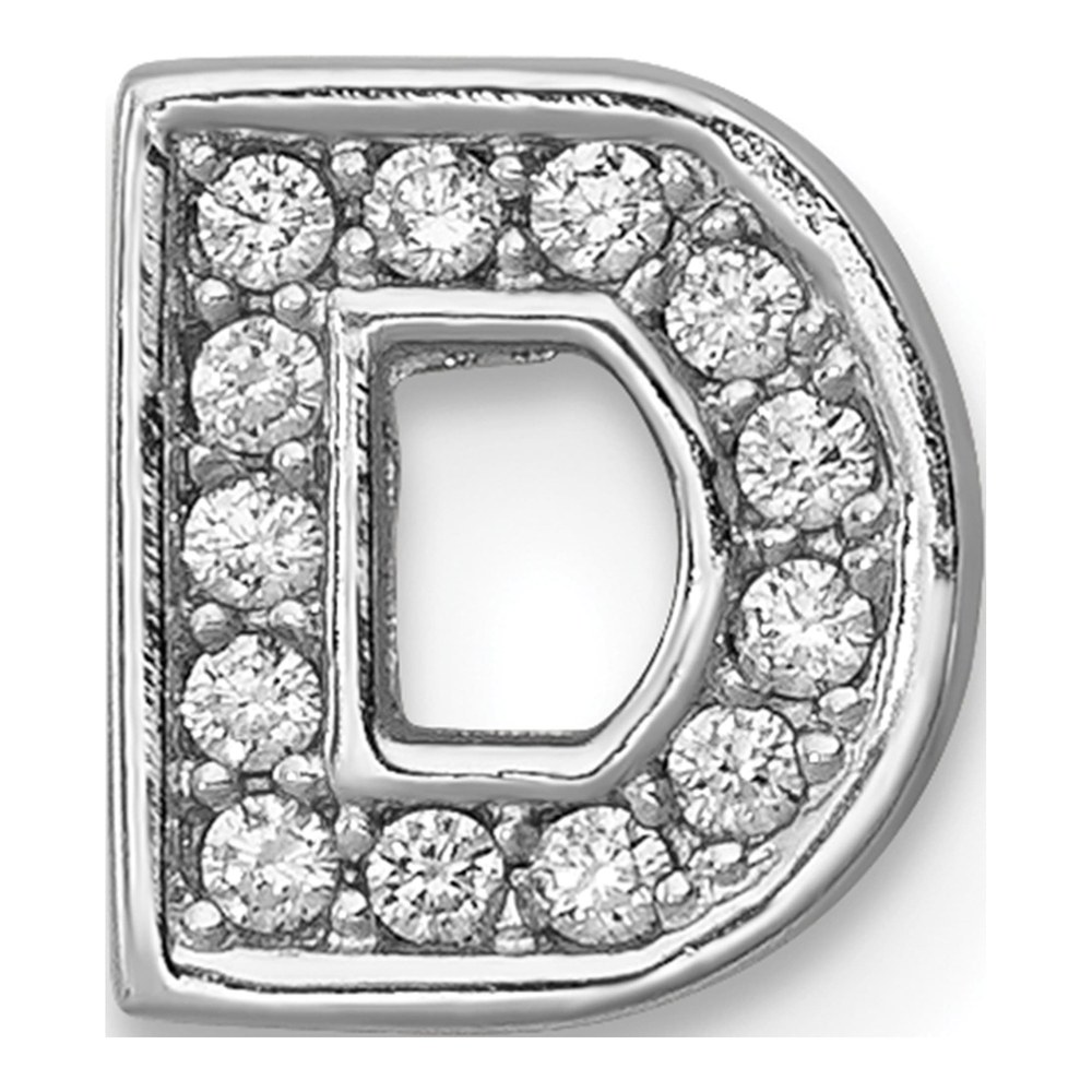 Sterling Silver CZ Letter D Charm