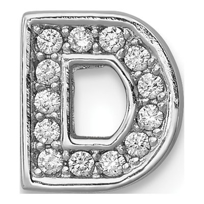 Sterling Silver CZ Letter D Charm