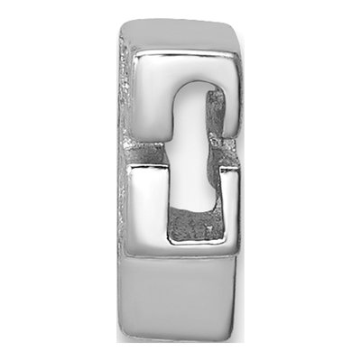 Sterling Silver CZ Letter F Charm – view 2