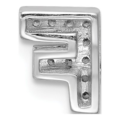 Sterling Silver CZ Letter F Charm – view 3