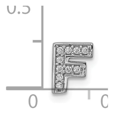 Sterling Silver CZ Letter F Charm – view 4