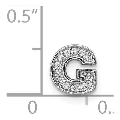 Sterling Silver CZ Letter G Charm – view 4
