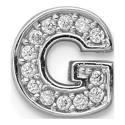 Sterling Silver CZ Letter G Charm