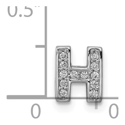 Sterling Silver CZ Letter H Charm – view 4