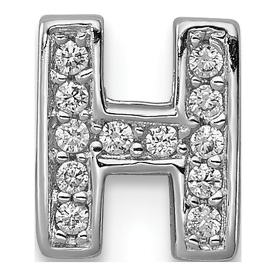 Sterling Silver CZ Letter H Charm