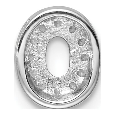 Sterling Silver CZ Letter O Charm – view 3