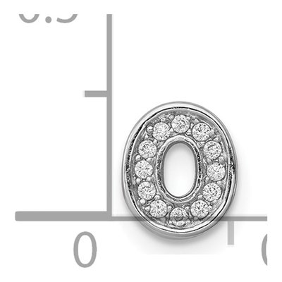 Sterling Silver CZ Letter O Charm – view 4