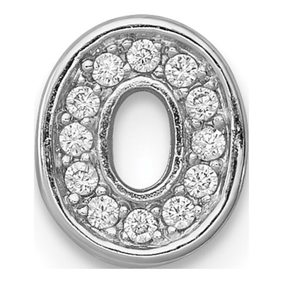 Sterling Silver CZ Letter O Charm