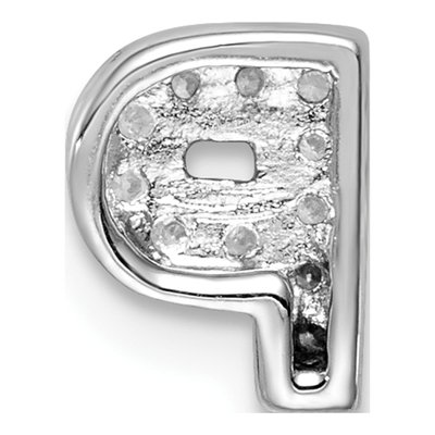 Sterling Silver CZ Letter P Charm – view 3