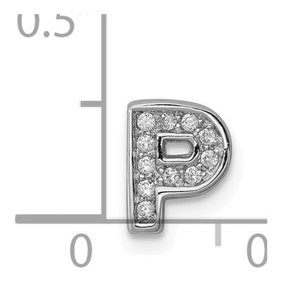 Sterling Silver CZ Letter P Charm – view 4