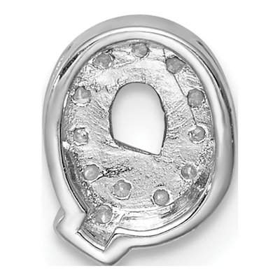 Sterling Silver CZ Letter Q Charm – view 3