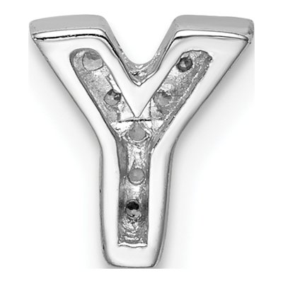 Sterling Silver CZ Letter Y Charm – view 3