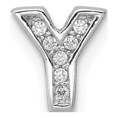 Sterling Silver CZ Letter Y Charm