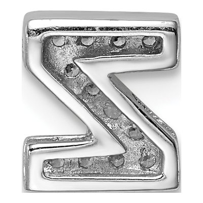 Sterling Silver CZ Letter Z Charm – view 3
