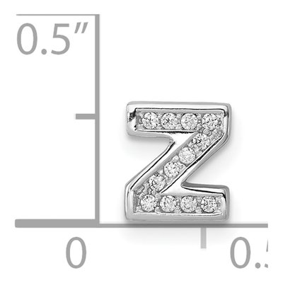 Sterling Silver CZ Letter Z Charm – view 4