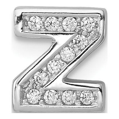 Sterling Silver CZ Letter Z Charm