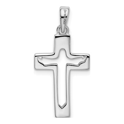 Sterling Silver Jesus Cut-Out Cross Pendant – view 4