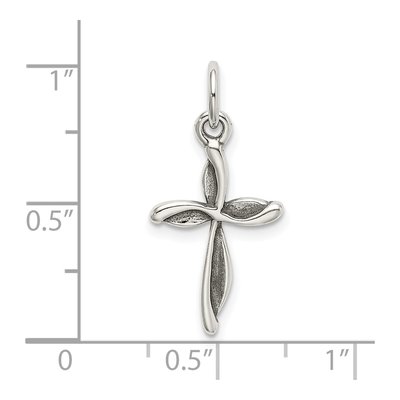 Sterling Silver Antiqued Passion Cross Charm – view 5