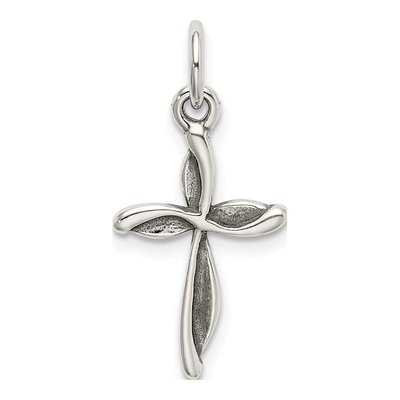 Sterling Silver Antiqued Passion Cross Charm