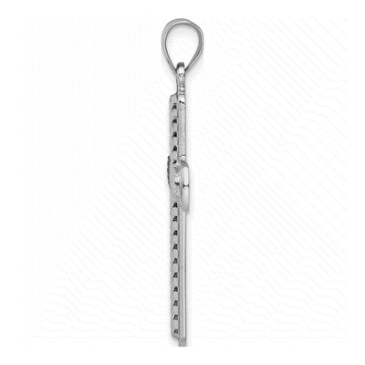 Sterling Silver Textured Cross Pendant – view 3