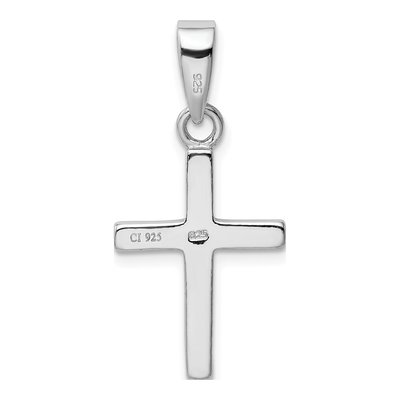 Sterling Silver Lab-Created Opal Cross Pendant – view 4