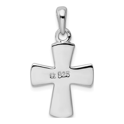 Sterling Silver Lab-Created Opal Cross Pendant – view 4