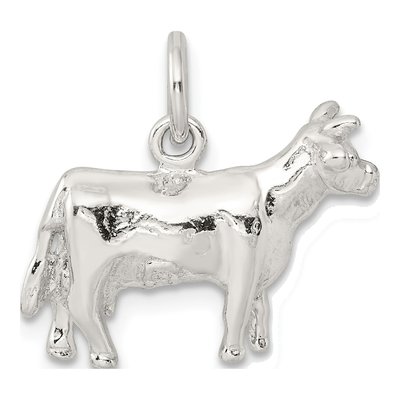 Sterling Silver 3D Cow Pendant – view 5