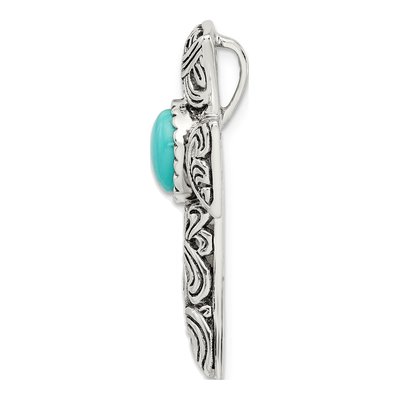 Sterling Silver Turquoise Cabochon Slide Pendant – view 3