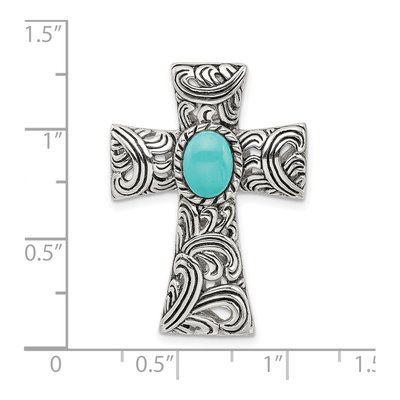 Sterling Silver Turquoise Cabochon Slide Pendant – view 6