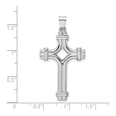 Sterling Silver Fancy Cross Pendant | Rhodium-Plated – view 5