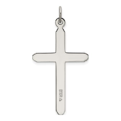 Sterling Silver Grooved Cross Pendant – view 4