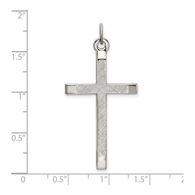 Sterling Silver Textured Cross Pendant – view 5